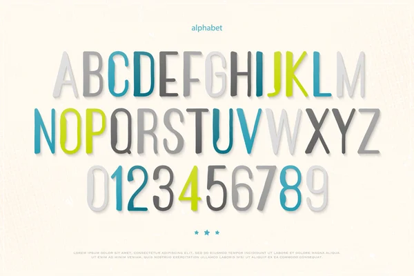 Moderne alfabet letters en cijfers. vector lettertype ontwerp. hand getekende belettering pictogrammen. eigentijds, hoge typografie. reguliere lettertype sjabloon — Stockvector