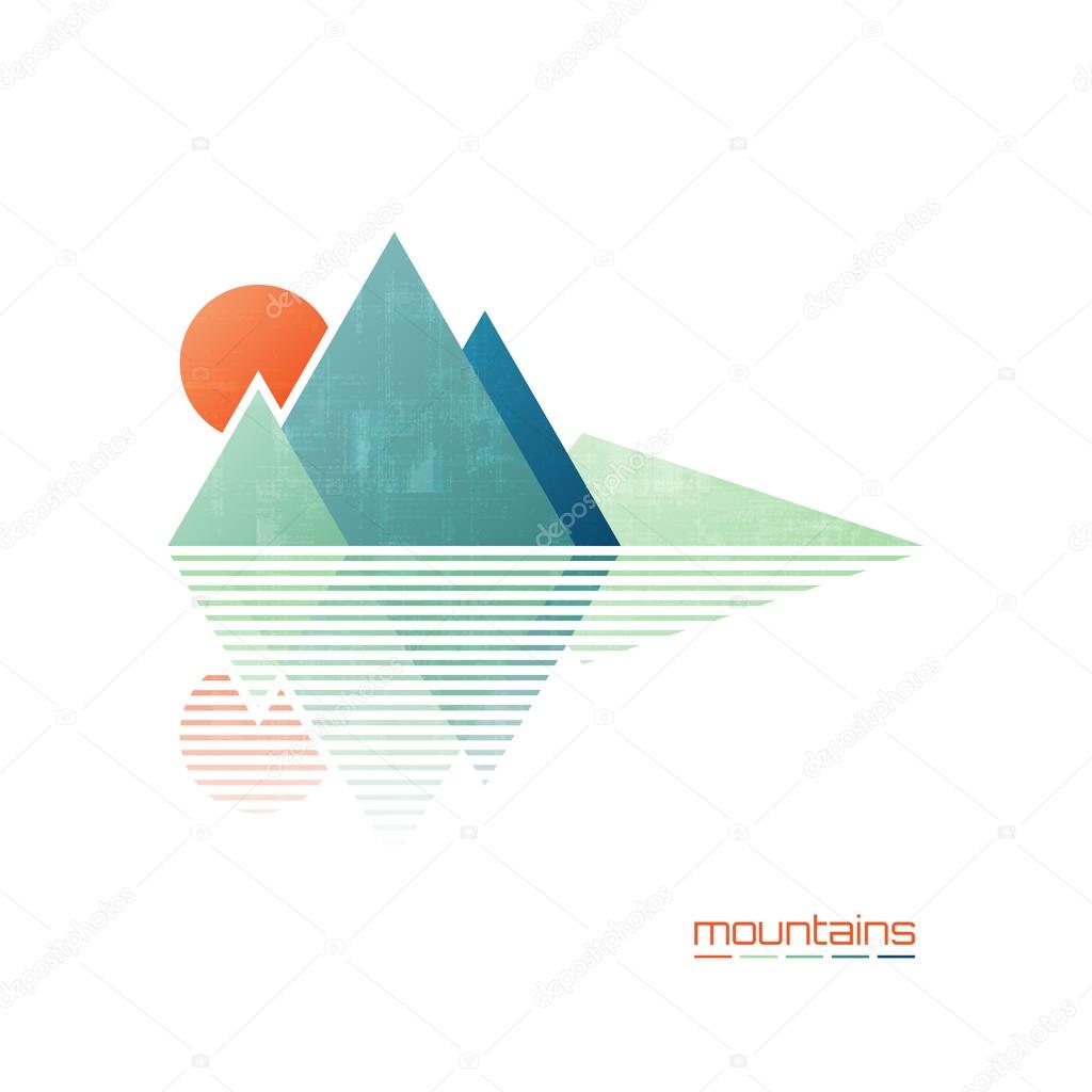 Abstract high mountains vector icon. travel and rock climbing concept logo. landscape graphic design