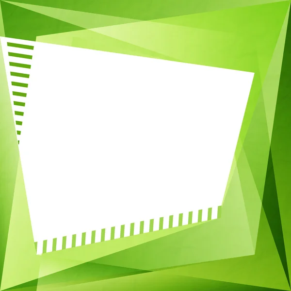 Fondo abstracto con textura de papel verde y marco blanco. vector diseño creativo — Vector de stock