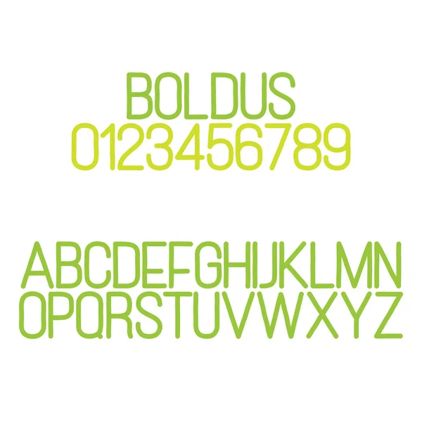 Stilisierte Buchstaben und Zahlen aus dem Alphabet isoliert auf weißem Hintergrund. Vektor handgezeichnet, Fettschrift — Stockvektor