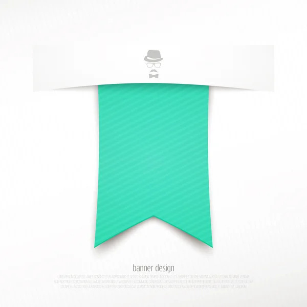 Cyan Ribbon Lesezeichen isoliert auf weißem Hintergrund. Vektor Banner Design. dekoratives Etikett, Werbeaufkleber — Stockvektor