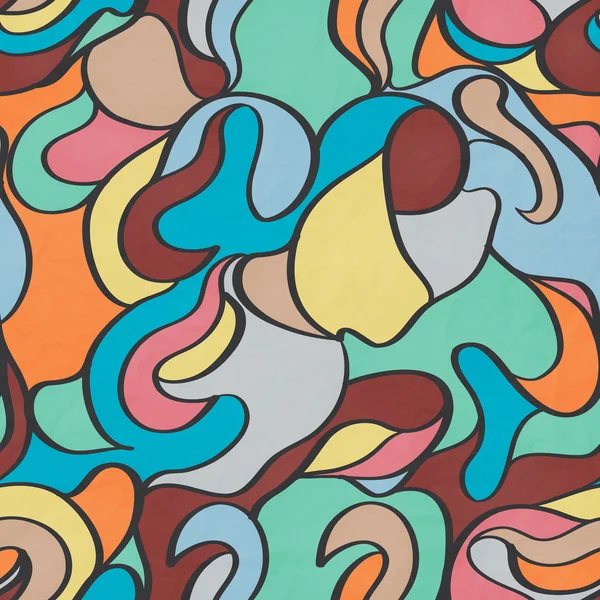 Motif sans couture avec abstrait, ornement d'ondes colorées sur la texture du papier. vecteur mode conception d'impression — Image vectorielle