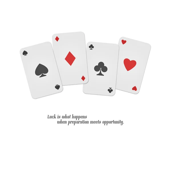 Set di tute da gioco isolate su sfondo bianco. progettazione banner vettoriale. cuori, picche, diamanti e fiori simbolo. concetto di casinò e sale da poker — Vettoriale Stock