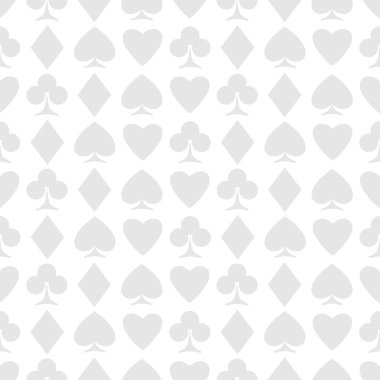 seamless modeli oyun kartı uygun beyaz. vektör arka plan tasarımı. Kupa, maça, karo ve sinek sembolü. Casino ve poker odaları duvar kağıdı