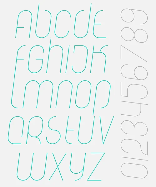 Set of stylish, isolated alphabet letters and numbers. vector contemporary, italic font type. premium quality, modern, slanted typeface design — Stockový vektor