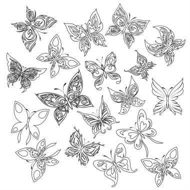 Kelebekler vektör çizim topluluğu