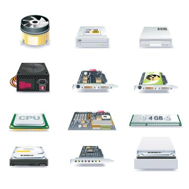 bilgisayar donanım Icon set