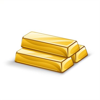 beyaz zemin üzerine Altın külçeler vektör çizim.