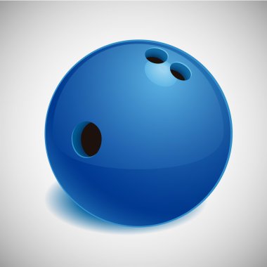 İzole mavi bowling topu vektör çizim