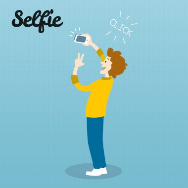 selfie fotoğrafta akıllı telefon
