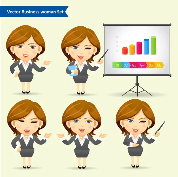 Businesswoman set — Stock Vector