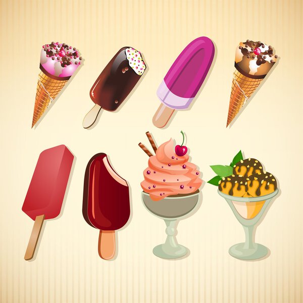 Ice creams collection eps10 vector illustration