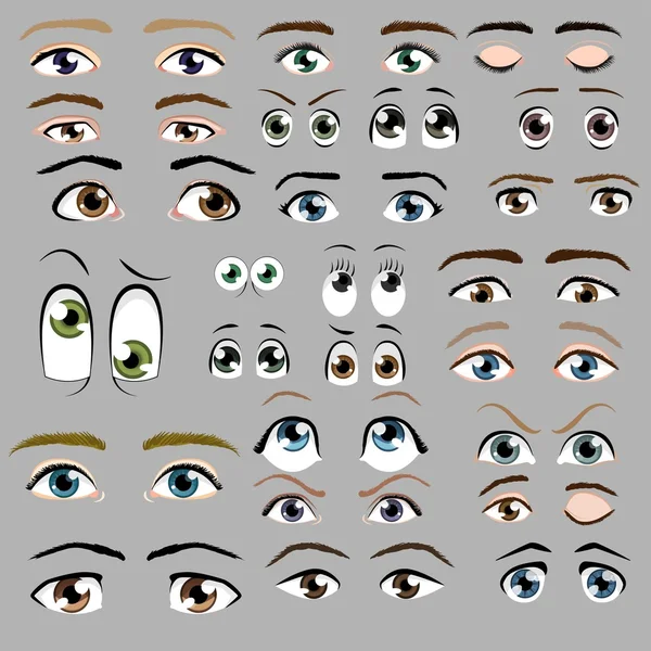 En samling av cartoon ögon — Stock vektor