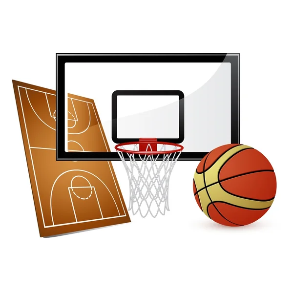 Conjunto de vetor de basquete — Vetor de Stock