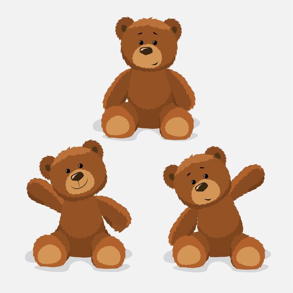 Set de osos de peluche — Vector de stock
