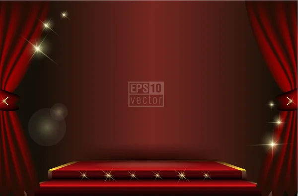 Theater podium met gordijn vectorillustratie — Stockvector