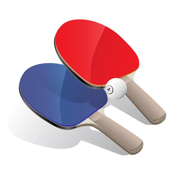 Duas raquetes para jogar ténis de mesa. Ilustração sobre fundo branco — Vetor de Stock