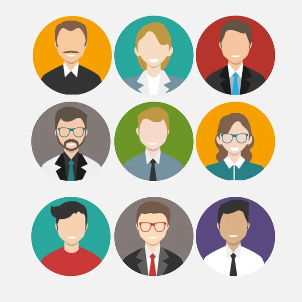 Iconos de diseño plano Avatar. Iconos de personas . — Vector de stock