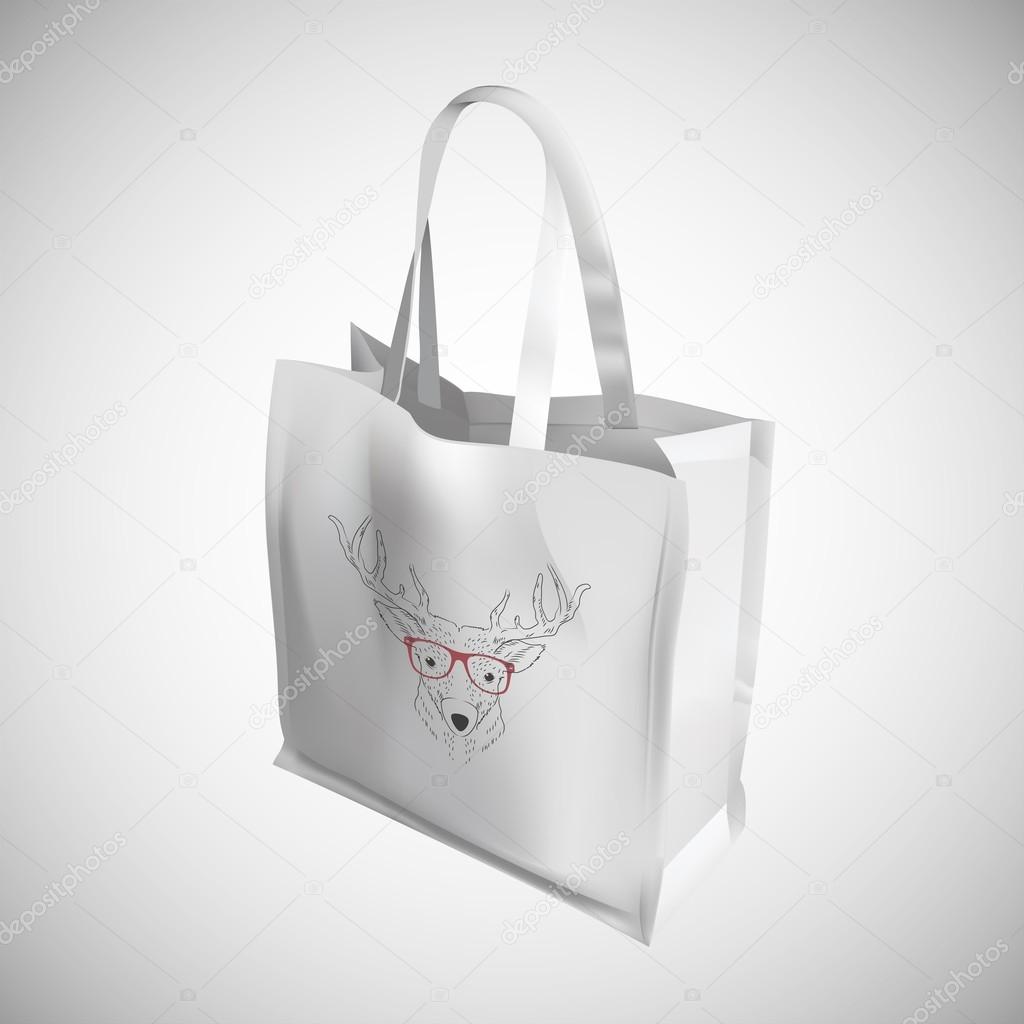 Download Textile bag mockup vector illustration — Stock Vector ...