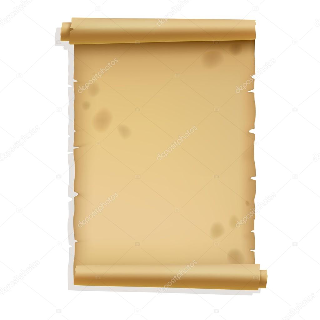 Illustration of scroll paper isolated over white background