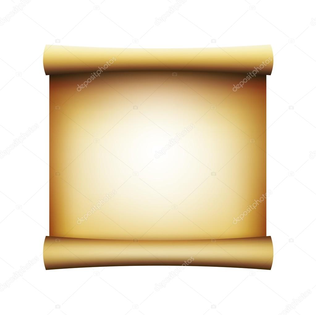 Illustration of scroll paper isolated over white background