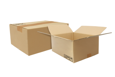 Şeffaf PNG üzerinde izole edilmiş karton kutuları kapat ve aç