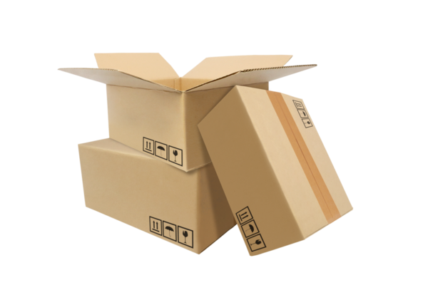 Şeffaf PNG üzerinde izole edilmiş bir yığın karton kutuyu kapat