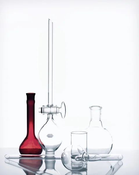 Szkło laboratoryjne nauki chemii — Zdjęcie stockowe