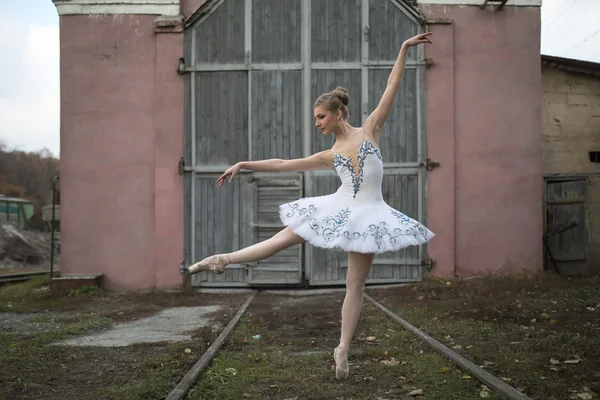 A fehér tutu balerina — Stock Fotó
