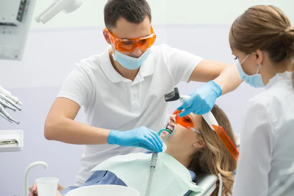Paciente en odontología — Foto de Stock