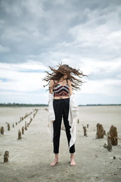 Kum kız — Stok fotoğraf