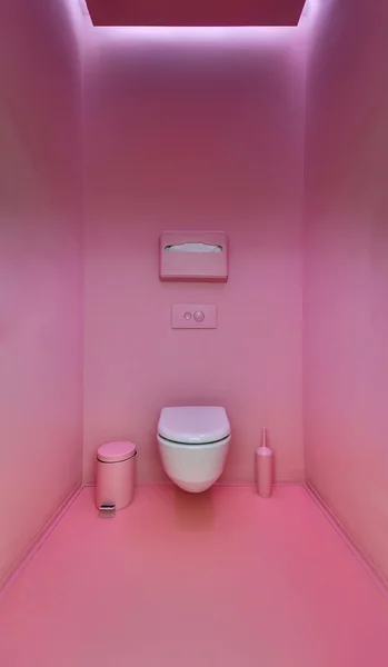 WC público en un estilo loft moderno. Minimalismo, inodoro, cepillo , —  Fotos de Stock