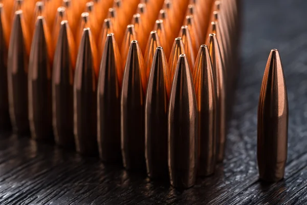 Macro shot of copper bullets — Stock Photo, Image