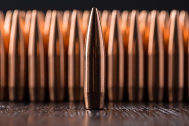 Macro shot of copper bullets  clipart