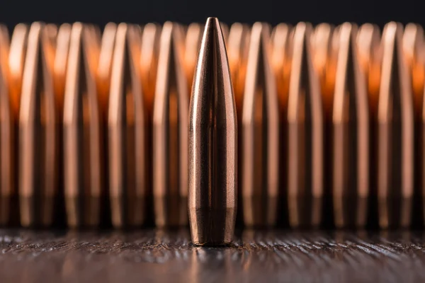 Macro shot of copper bullets — Stock Photo, Image