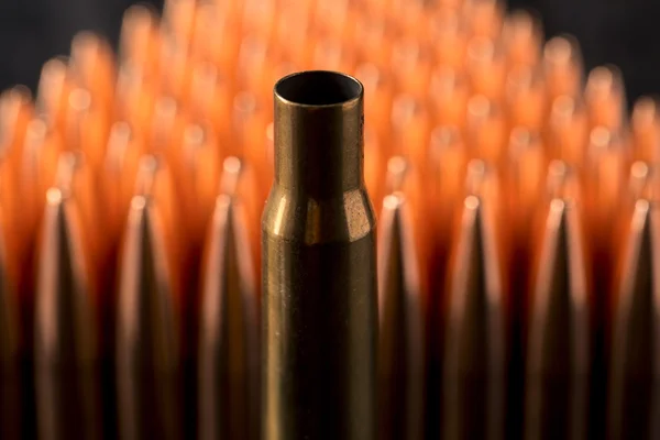 Makro pchnięciu bullets miedzi — Zdjęcie stockowe
