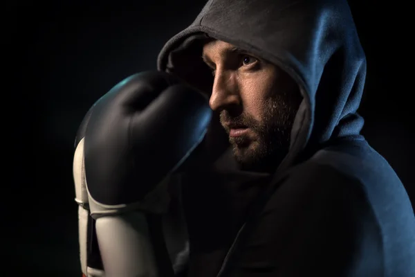 Black and white boxing — Stock Photo, Image