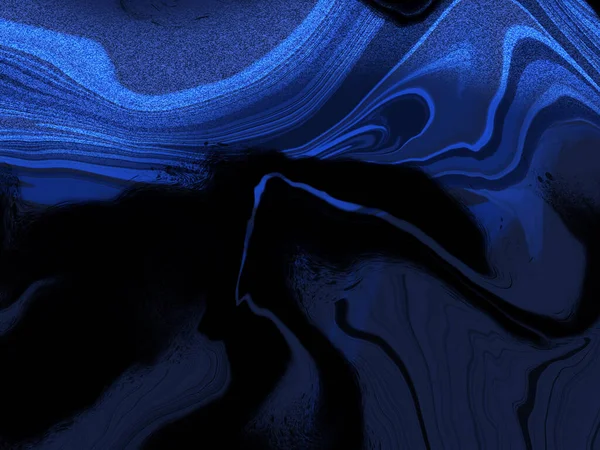 Fondo abstracto color azul, obra de arte acrílica de diseño fluido — Foto de Stock