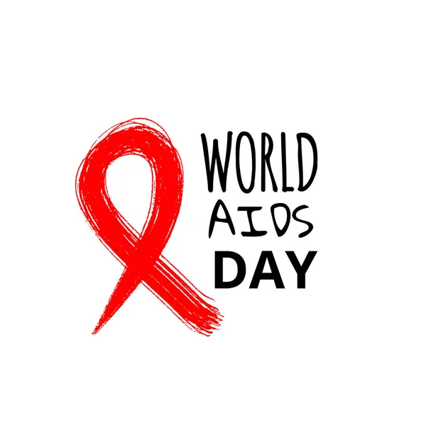 Symbol AIDS stylized red ribbon for World AIDS Day. Perfect for poster or t-shirt. Vector — Stock Vector