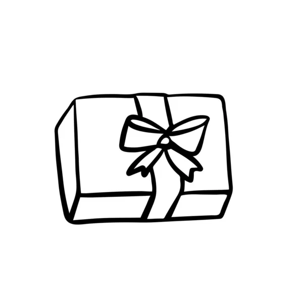 Illustrazione regalo in stile scarabocchiare isolato su bianco — Vettoriale Stock