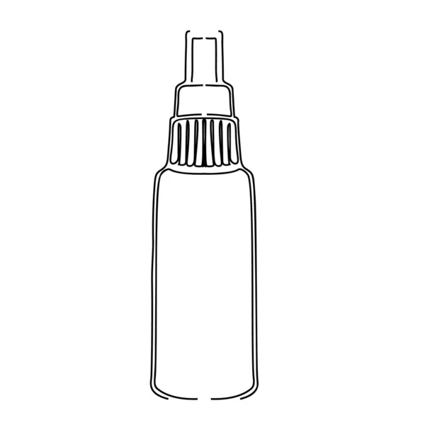 Botella desinfectante aislada. Limpiador de manos sin agua Esquema negro — Foto de Stock