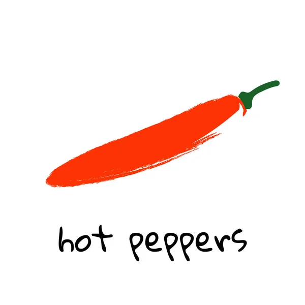 Red chili pepper illustration on white background — Stockvektor