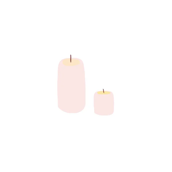 Candles illustration in flat style isolated on white — Stock Vector