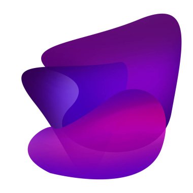 Beyaz üzerine izole edilmiş neon renkli soyut şekiller