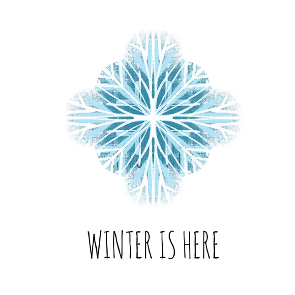 Snowflake illustration in blue color isolated on white — Stock Photo, Image