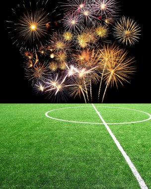 Futbol alan çim havai fişek 