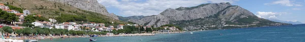 Panorama görünüm Omis, Duce Hırvatistan, Dalmaçya