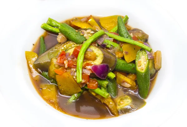 steamed vegetables in soy sauce