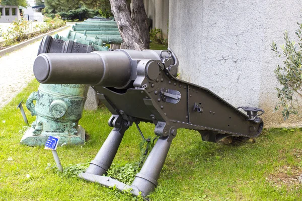 Old naval cannon in the park — Stock Photo, Image