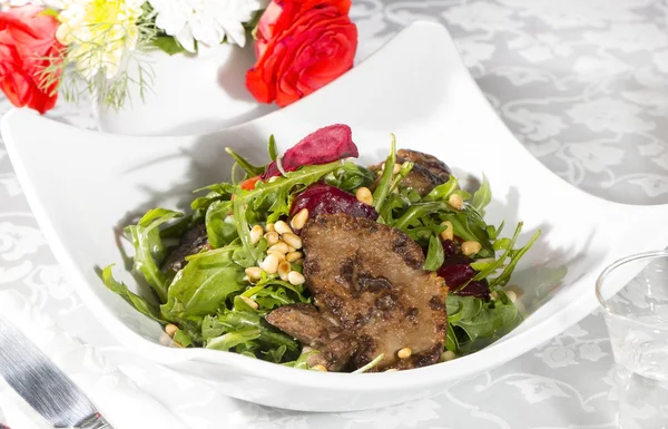 Salad of rabbit liver — Stock Photo, Image